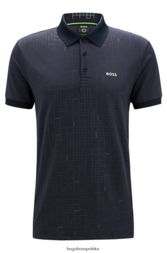 Hugo Boss Koszulka polo o dopasowanym kroju, z aktywnym rozciągnięciem, z efektami blasku, hugo w kolorze ciemnoniebieskim ciemny niebieski R0X0H61578
