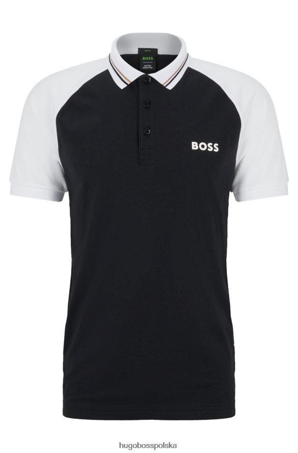 Hugo Boss Koszulka polo o dopasowanym kroju z blokami kolorów x Matteo Berrettini czarny R0X0H63502