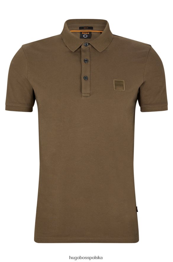 Hugo Boss Koszulka polo o dopasowanym kroju z elastycznej bawełny i naszywką z logo Hugo w kolorze ciemnozielonym ciemnozielony R0X0H61622