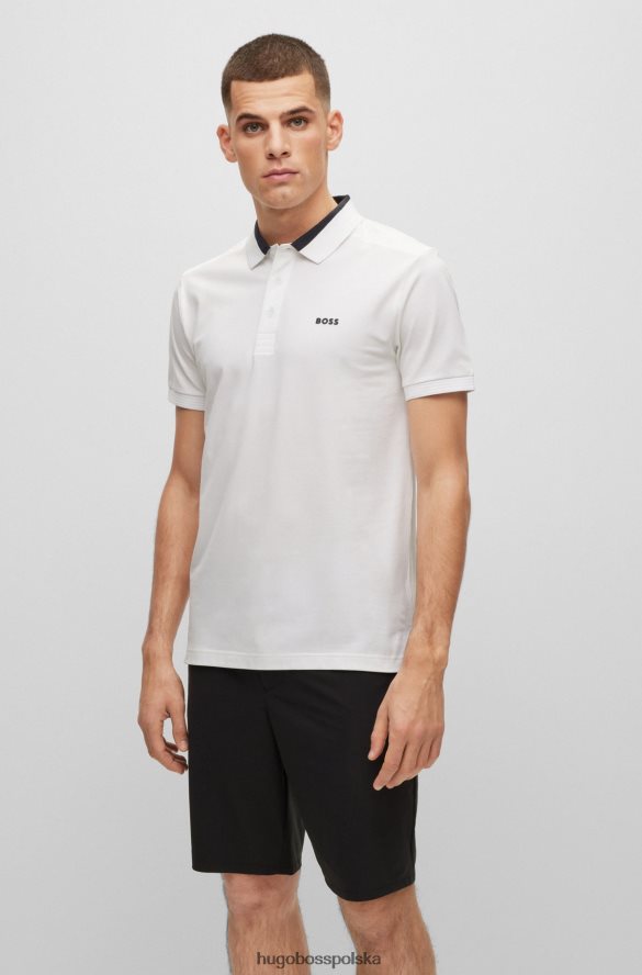 Hugo Boss Koszulka polo o dopasowanym kroju z elastycznej bawełny i wstawkami z logo Hugo w kolorze białym biały R0X0H63679