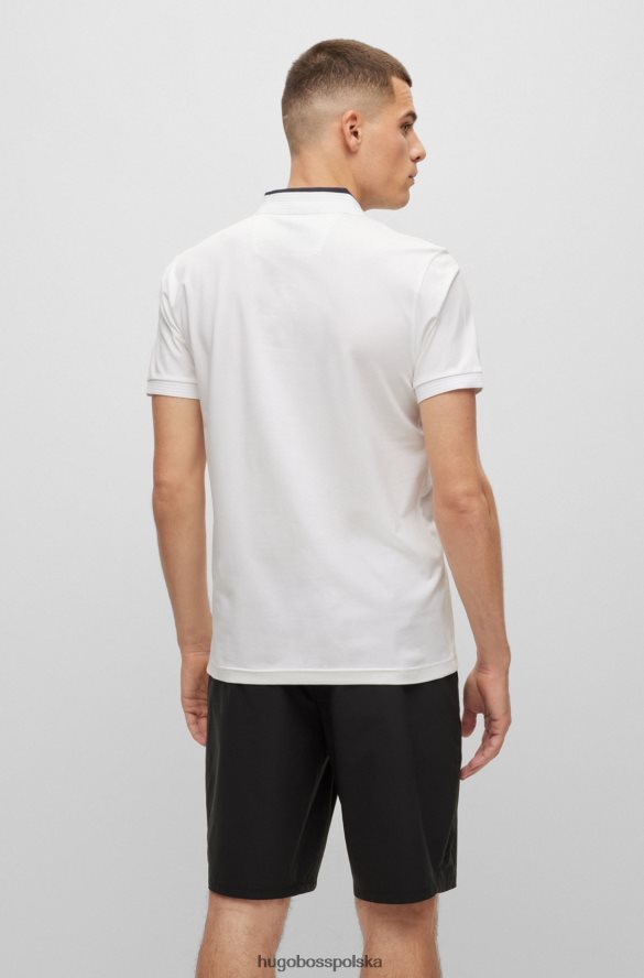 Hugo Boss Koszulka polo o dopasowanym kroju z elastycznej bawełny i wstawkami z logo Hugo w kolorze białym biały R0X0H63679