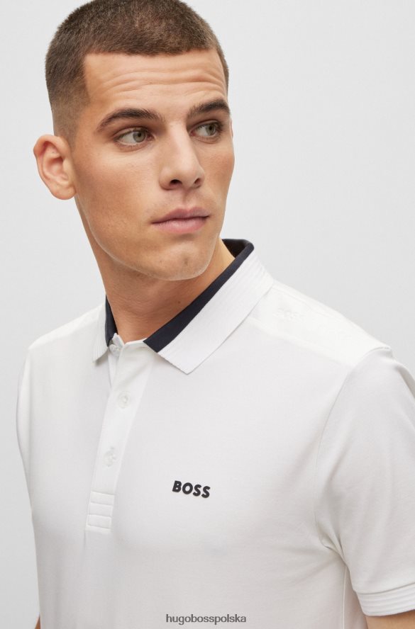 Hugo Boss Koszulka polo o dopasowanym kroju z elastycznej bawełny i wstawkami z logo Hugo w kolorze białym biały R0X0H63679
