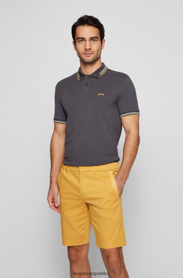 Hugo Boss Koszulka polo o dopasowanym kroju z zakrzywionym logo, wykonana z elastycznej bawełny piqu¦ hugo w kolorze ciemnoszarym ciemno szary R0X0H61922