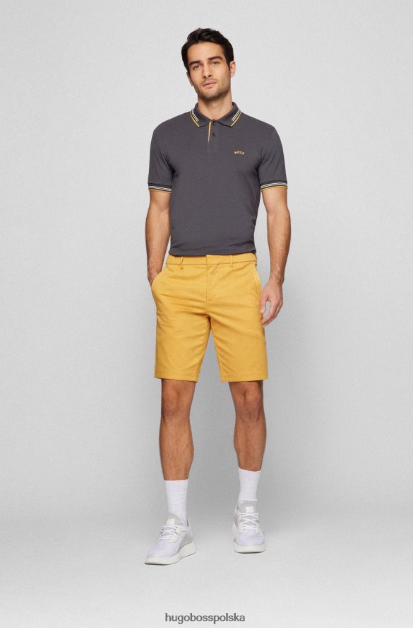 Hugo Boss Koszulka polo o dopasowanym kroju z zakrzywionym logo, wykonana z elastycznej bawełny piqu¦ hugo w kolorze ciemnoszarym ciemno szary R0X0H61922