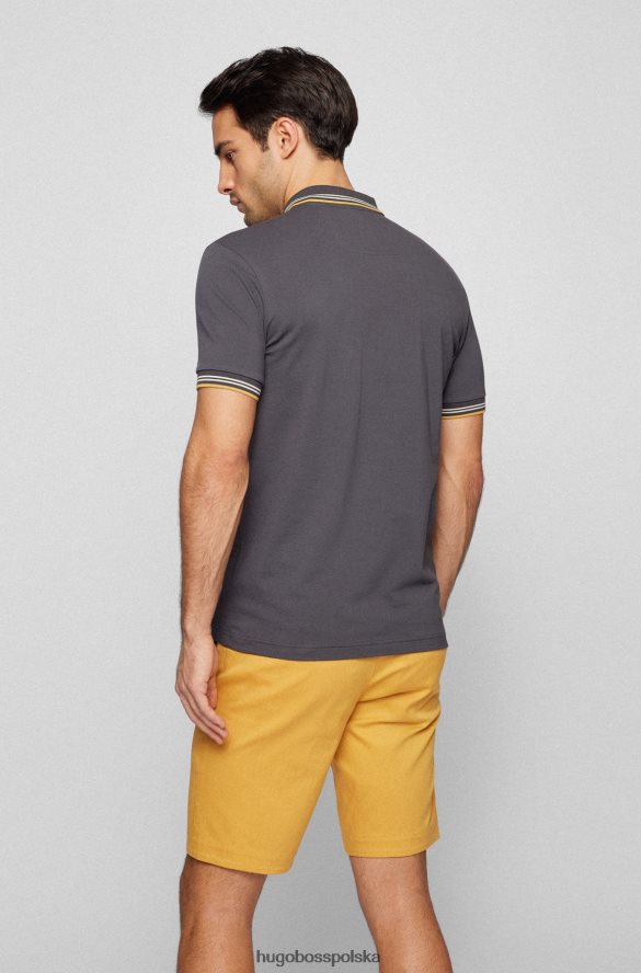 Hugo Boss Koszulka polo o dopasowanym kroju z zakrzywionym logo, wykonana z elastycznej bawełny piqu¦ hugo w kolorze ciemnoszarym ciemno szary R0X0H61922
