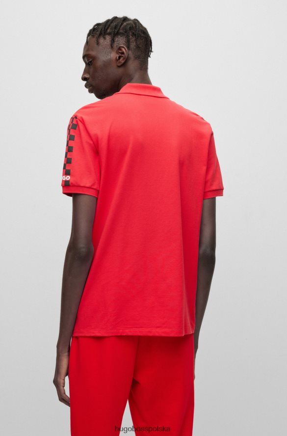 Hugo Boss Koszulka polo o regularnym kroju, z bawełny piqu¦, z grafiką logo hugo w kolorze czerwonym czerwony R0X0H61429
