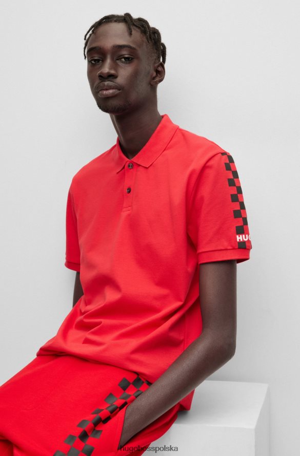 Hugo Boss Koszulka polo o regularnym kroju, z bawełny piqu¦, z grafiką logo hugo w kolorze czerwonym czerwony R0X0H61429