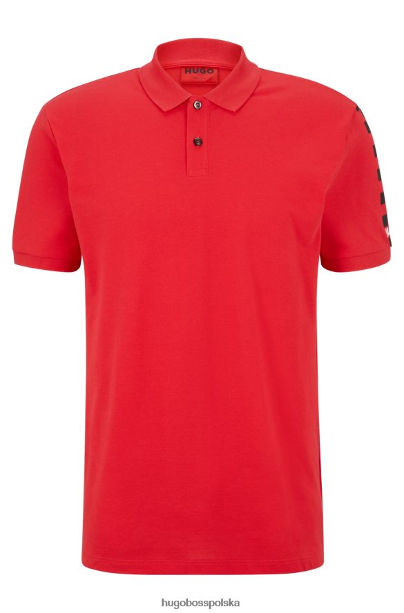 Hugo Boss Koszulka polo o regularnym kroju, z bawełny piqu¦, z grafiką logo hugo w kolorze czerwonym czerwony R0X0H61429