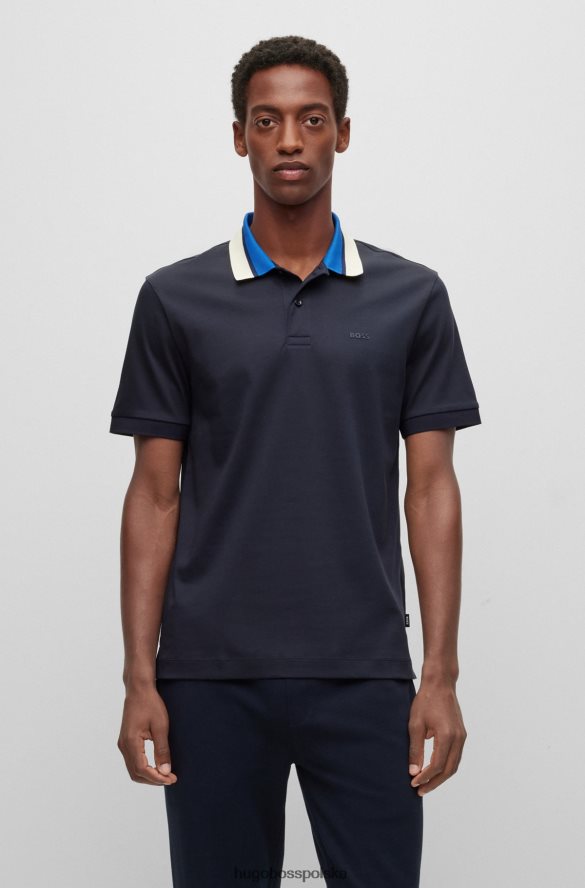 Hugo Boss Koszulka polo o regularnym kroju z kołnierzykiem z blokami kolorów, ciemnoniebieska hugo ciemny niebieski R0X0H62667
