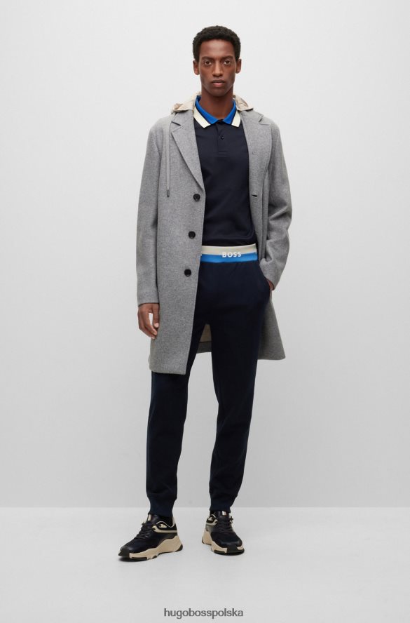 Hugo Boss Koszulka polo o regularnym kroju z kołnierzykiem z blokami kolorów, ciemnoniebieska hugo ciemny niebieski R0X0H62667