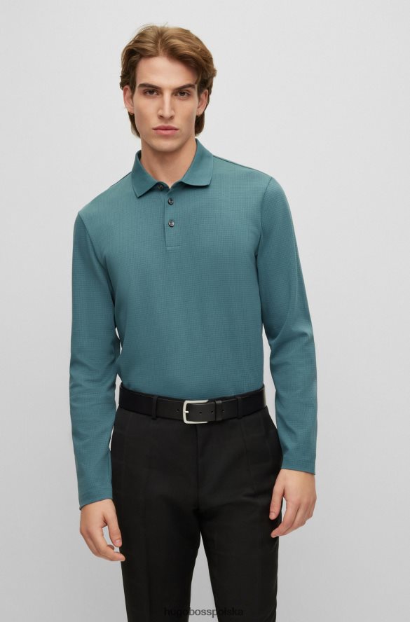 Hugo Boss Koszulka polo slim-fit hugo z merceryzowanej bawełny o strukturze wafla w kolorze niebieskim niebieski R0X0H62803