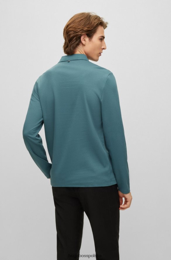 Hugo Boss Koszulka polo slim-fit hugo z merceryzowanej bawełny o strukturze wafla w kolorze niebieskim niebieski R0X0H62803