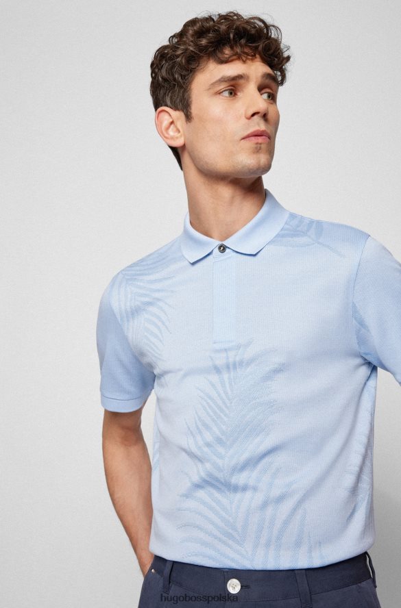 Hugo Boss Koszulka polo slim-fit hugo z merceryzowanej bawełny z sezonowym nadrukiem w kolorze jasnoniebieskim jasny niebieski R0X0H63390