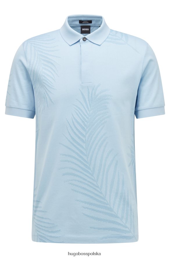 Hugo Boss Koszulka polo slim-fit hugo z merceryzowanej bawełny z sezonowym nadrukiem w kolorze jasnoniebieskim jasny niebieski R0X0H63390