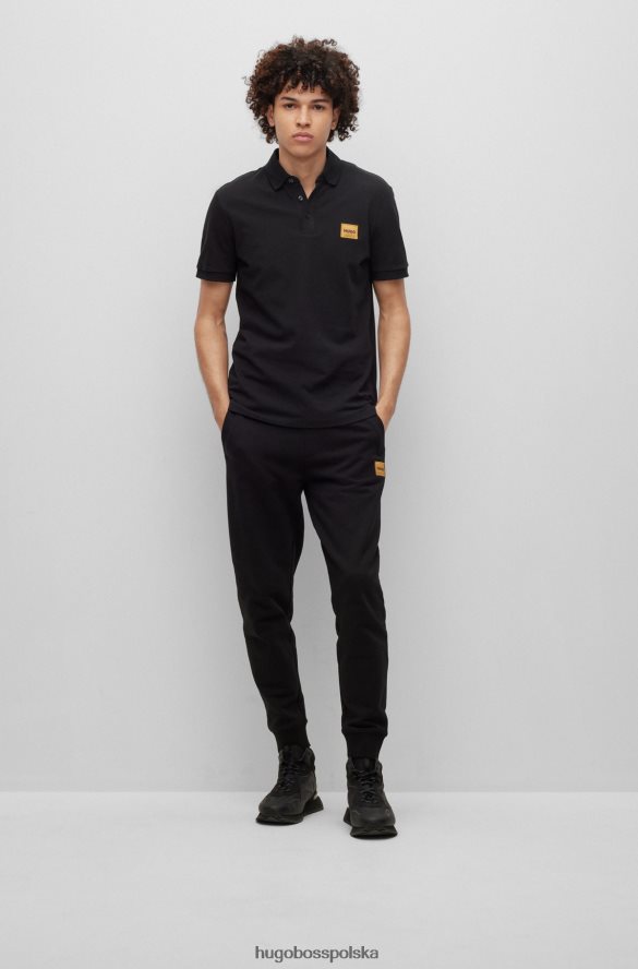 Hugo Boss Koszulka polo slim-fit z bawełnianą piqu¦, z naszywką z logo, czarna hugo czarny R0X0H63957