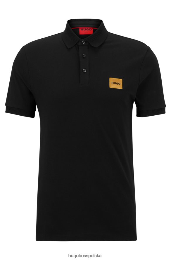 Hugo Boss Koszulka polo slim-fit z bawełnianą piqu¦, z naszywką z logo, czarna hugo czarny R0X0H63957