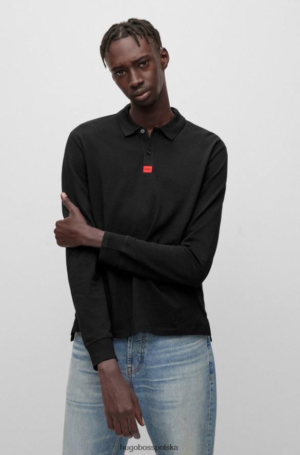Hugo Boss Koszulka polo slim-fit z bawełnianej piki i metką z logo hugo w kolorze czarnym czarny R0X0H63457