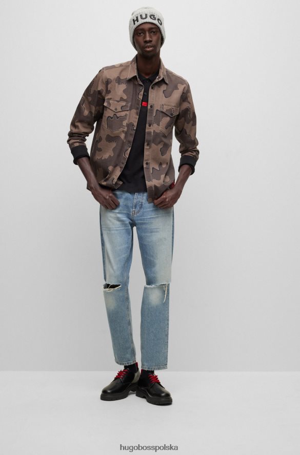 Hugo Boss Koszulka polo slim-fit z bawełnianej piki i metką z logo hugo w kolorze czarnym czarny R0X0H63457