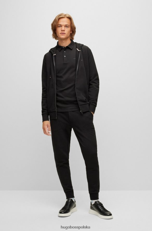 Hugo Boss Koszulka polo slim-fit z bawełny organicznej z nadrukiem logo, czarna hugo czarny R0X0H63230