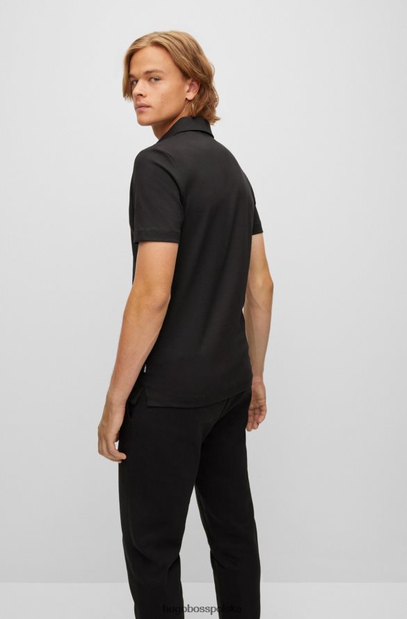 Hugo Boss Koszulka polo slim-fit z bawełny organicznej z nadrukiem logo, czarna hugo czarny R0X0H63230