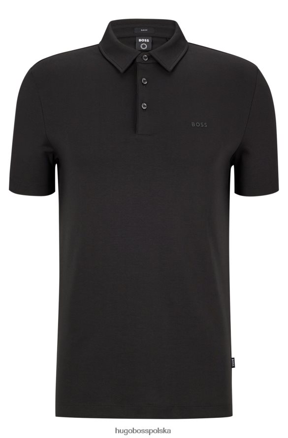 Hugo Boss Koszulka polo slim-fit z bawełny organicznej z nadrukiem logo, czarna hugo czarny R0X0H63230