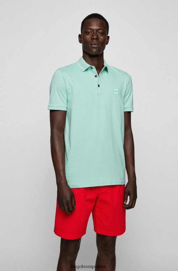 Hugo Boss Koszulka polo slim-fit z elastycznej bawełny z naszywką z logo w kolorze jasnozielonym hugo jasnozielony R0X0H61620