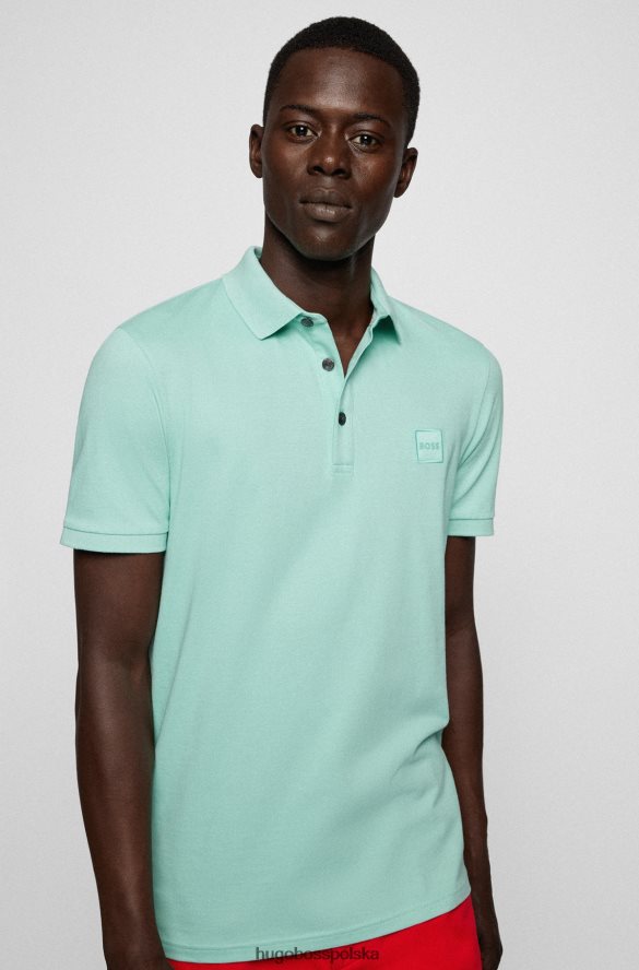Hugo Boss Koszulka polo slim-fit z elastycznej bawełny z naszywką z logo w kolorze jasnozielonym hugo jasnozielony R0X0H61620