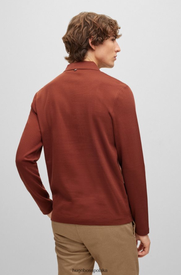 Hugo Boss Koszulka polo slim-fit z merceryzowanej bawełny o strukturze wafla w kolorze brązowym hugo brązowy R0X0H62804