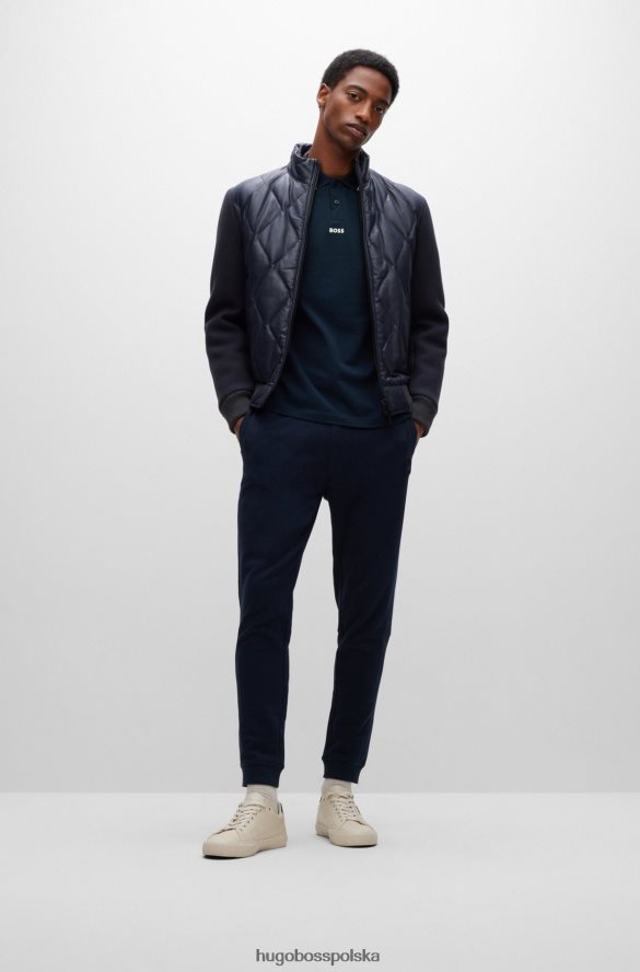 Hugo Boss Koszulka polo w kolorze delikatnej piqu¦ z kontrastowymi detalami w kolorze ciemnoniebieskim hugo ciemny niebieski R0X0H63847