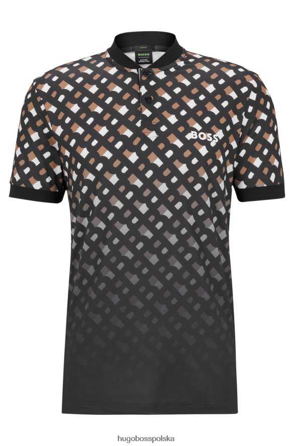 Hugo Boss Koszulka polo x Matteo Berrettini degrad¨¦ z nadrukiem monogramów i dżersejem ze stretchem technicznym wzorzyste R0X0H63169