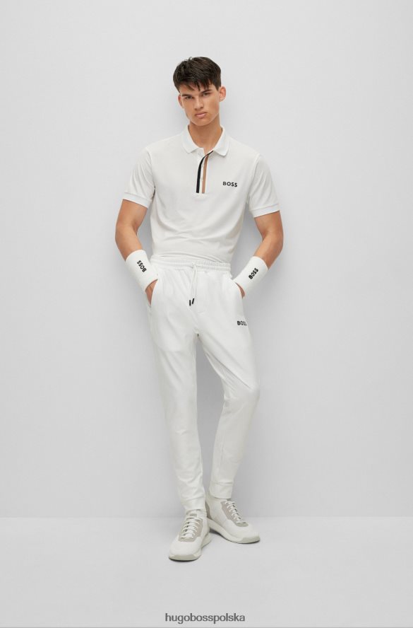 Hugo Boss Koszulka polo x Matteo Berrettini z charakterystyczną listwą w paski biały R0X0H63683