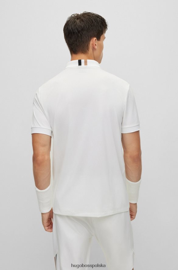 Hugo Boss Koszulka polo x Matteo Berrettini z charakterystyczną listwą w paski biały R0X0H63683