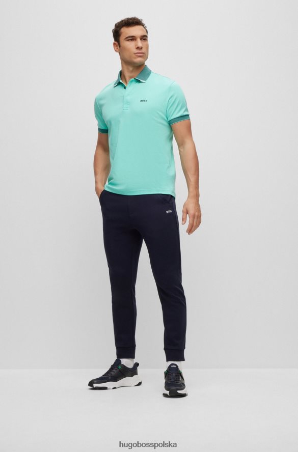 Hugo Boss Koszulka polo z bawełny interlock, ze strukturalnym kołnierzem i logo Hugo w kolorze jasnoniebieskim jasny niebieski R0X0H62262