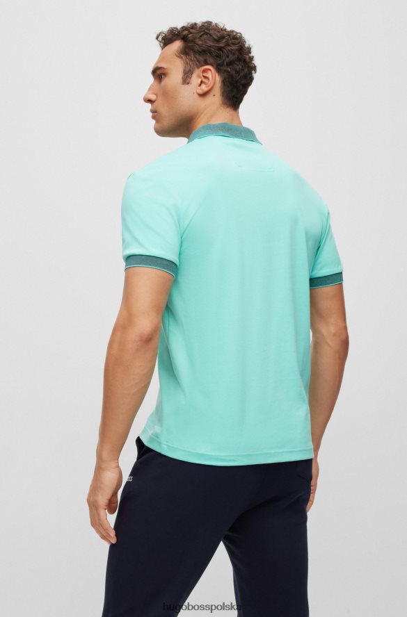 Hugo Boss Koszulka polo z bawełny interlock, ze strukturalnym kołnierzem i logo Hugo w kolorze jasnoniebieskim jasny niebieski R0X0H62262