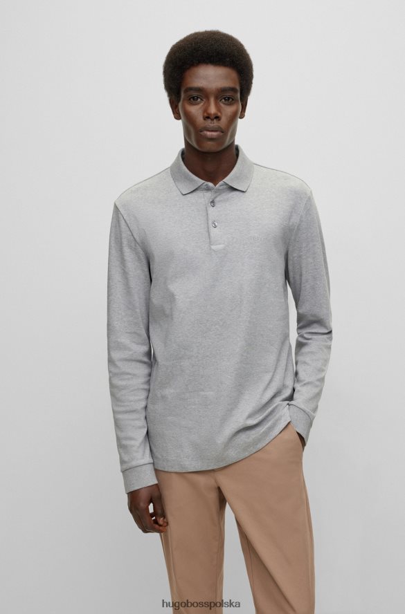 Hugo Boss Koszulka polo z bawełny organicznej z haftowanym logo Hugo w kolorze jasnoszarym jasnoszary R0X0H61007