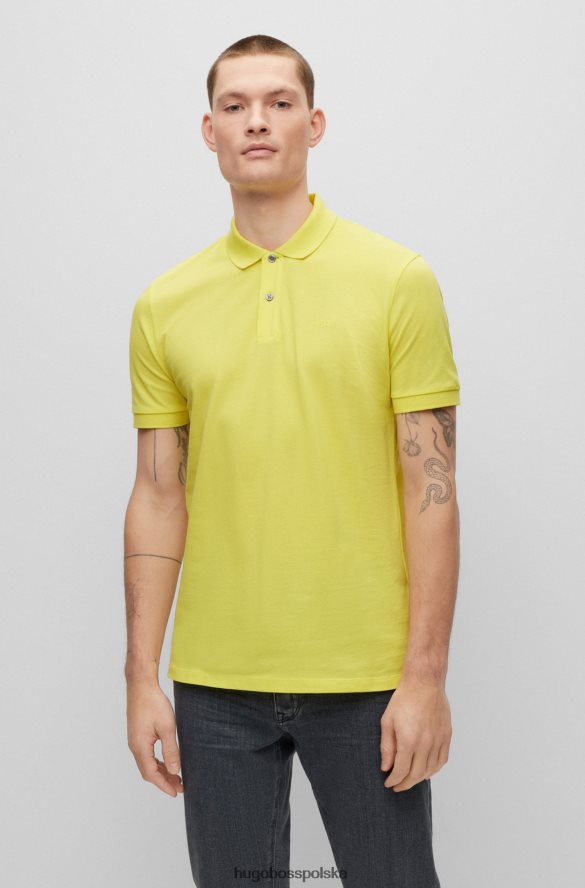 Hugo Boss Koszulka polo z bawełny organicznej z haftowanym logo Hugo w kolorze żółtym żółty R0X0H61179