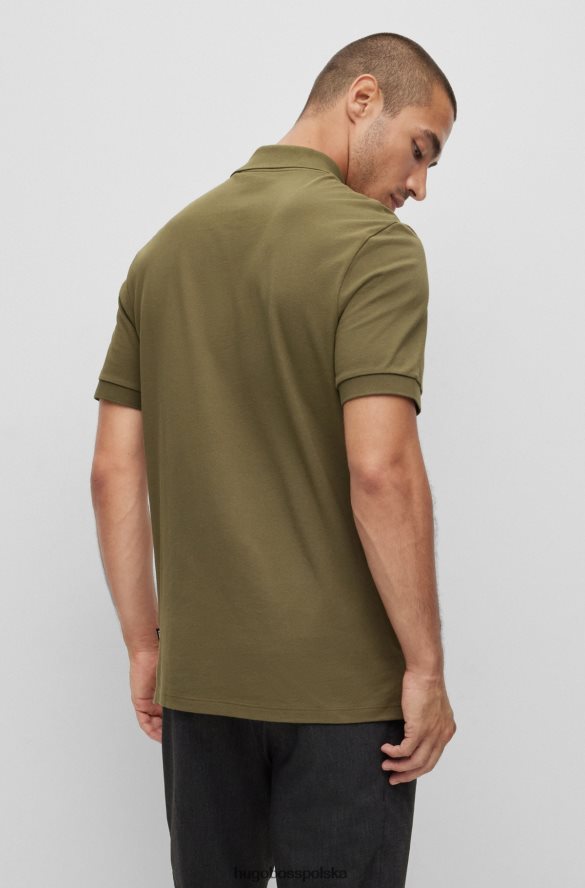 Hugo Boss Koszulka polo z bawełny organicznej z haftowanym logo hugo khaki khaki R0X0H61185