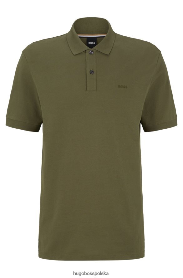 Hugo Boss Koszulka polo z bawełny organicznej z haftowanym logo hugo khaki khaki R0X0H61185
