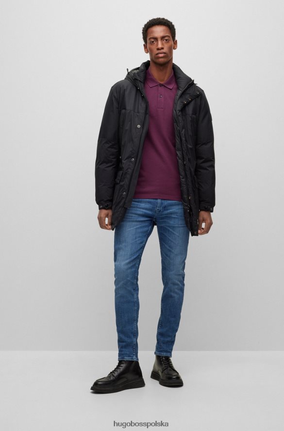 Hugo Boss Koszulka polo z bawełny organicznej z haftowanym logo w kolorze ciemnofioletowym hugo ciemny fiolet R0X0H61183