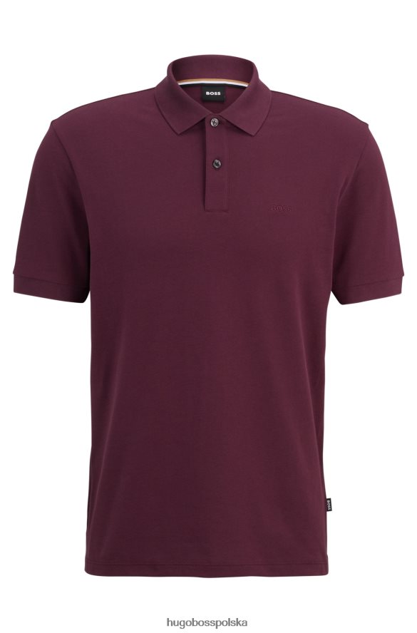Hugo Boss Koszulka polo z bawełny organicznej z haftowanym logo w kolorze ciemnofioletowym hugo ciemny fiolet R0X0H61183