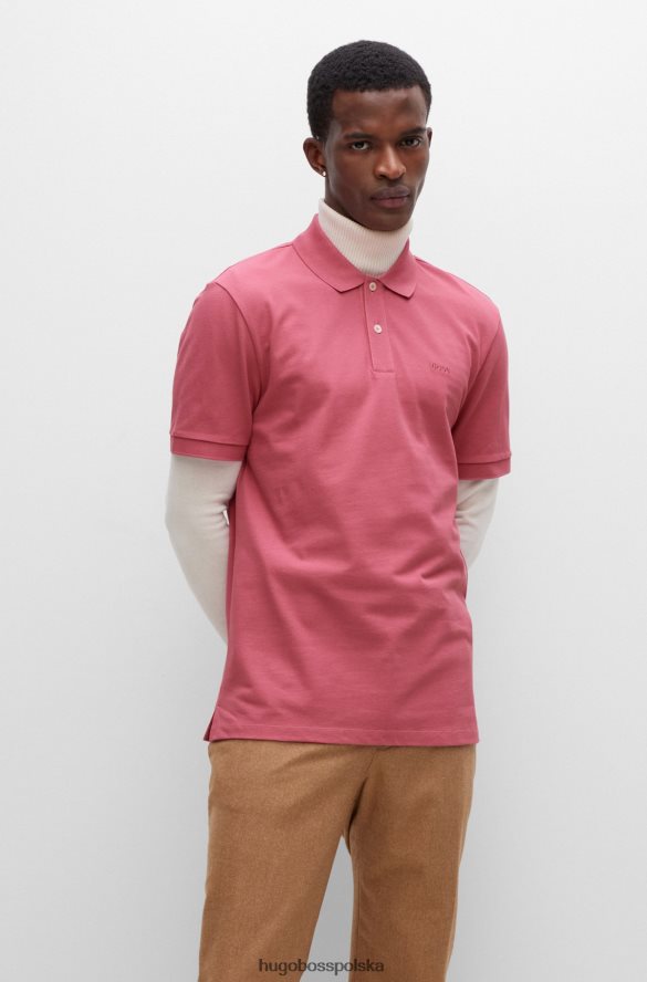 Hugo Boss Koszulka polo z bawełny organicznej z haftowanym logo w kolorze jasnoróżowym hugo jasnoróżowy R0X0H61177