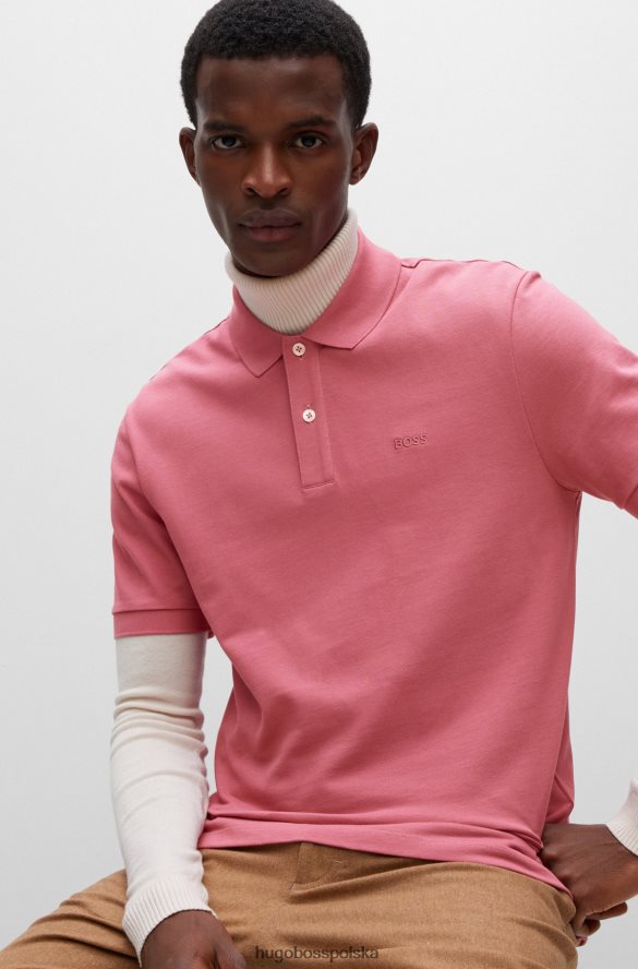 Hugo Boss Koszulka polo z bawełny organicznej z haftowanym logo w kolorze jasnoróżowym hugo jasnoróżowy R0X0H61177