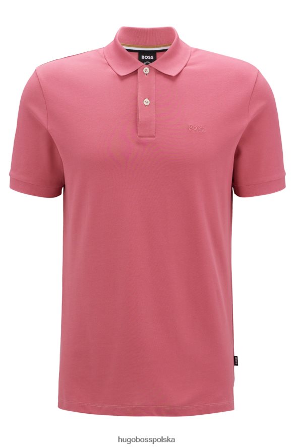 Hugo Boss Koszulka polo z bawełny organicznej z haftowanym logo w kolorze jasnoróżowym hugo jasnoróżowy R0X0H61177