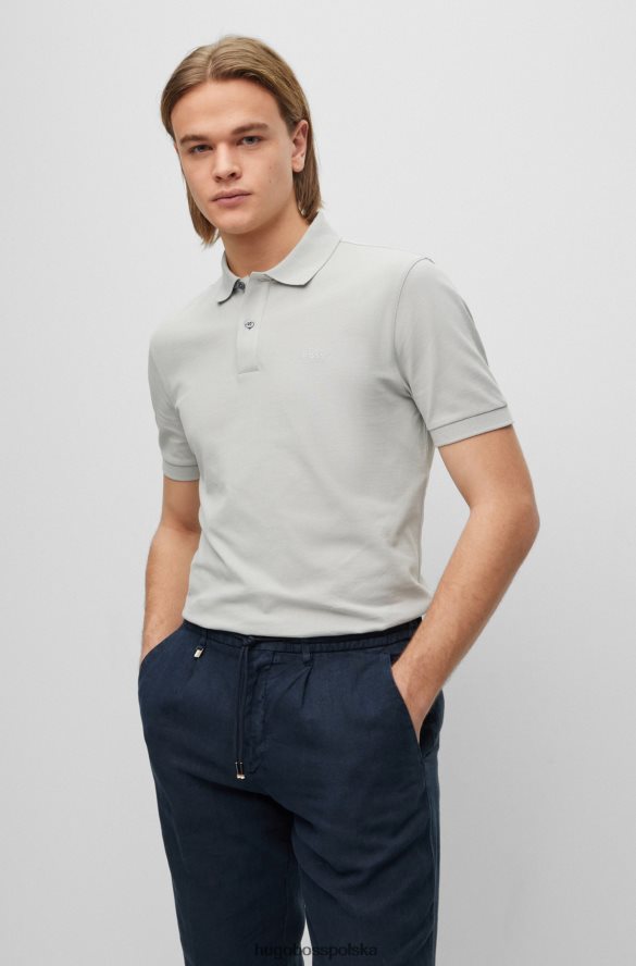 Hugo Boss Koszulka polo z bawełny organicznej z haftowanym logo w kolorze jasnoszarym hugo jasnoszary R0X0H61189