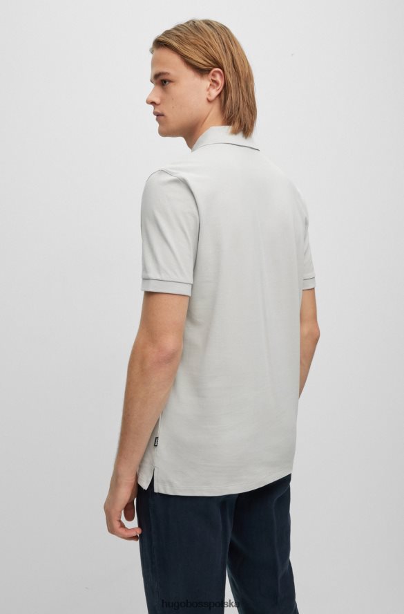 Hugo Boss Koszulka polo z bawełny organicznej z haftowanym logo w kolorze jasnoszarym hugo jasnoszary R0X0H61189