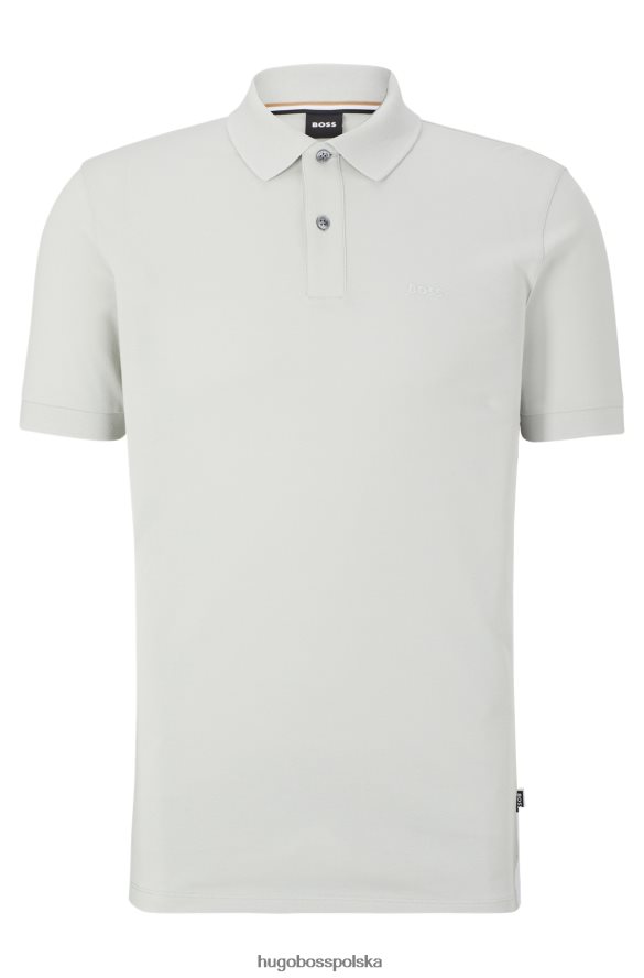 Hugo Boss Koszulka polo z bawełny organicznej z haftowanym logo w kolorze jasnoszarym hugo jasnoszary R0X0H61189