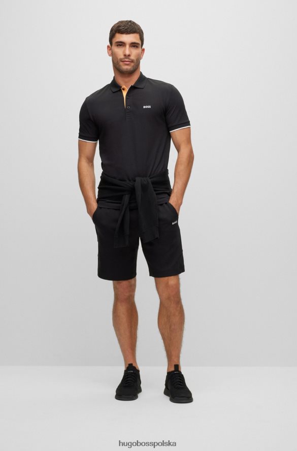 Hugo Boss Koszulka polo z bawełny organicznej z kołnierzykiem z haftowanym logo, czarna hugo czarny R0X0H61379