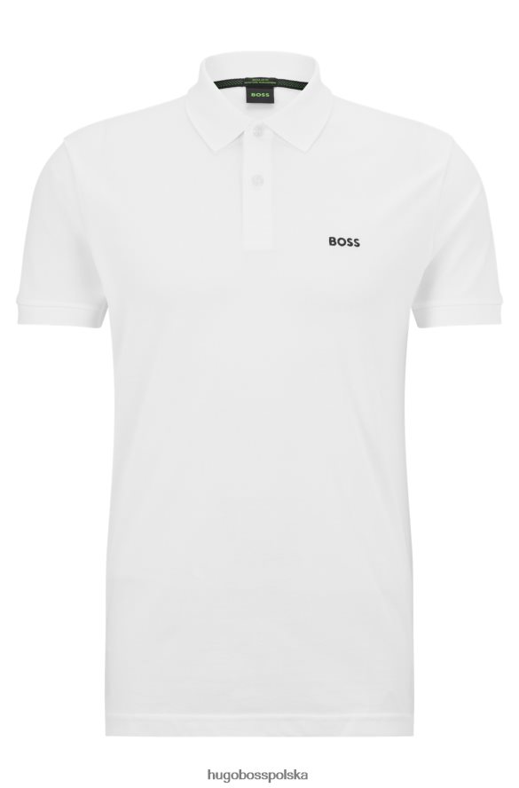 Hugo Boss Koszulka polo z bawełny organicznej z kontrastowym logo w kolorze białym hugo biały R0X0H61159