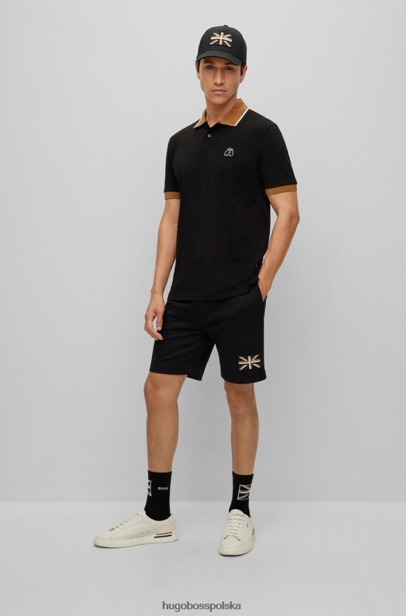 Hugo Boss Koszulka polo z bawełny organicznej z naszywką taksówkową, czarna hugo czarny R0X0H63449