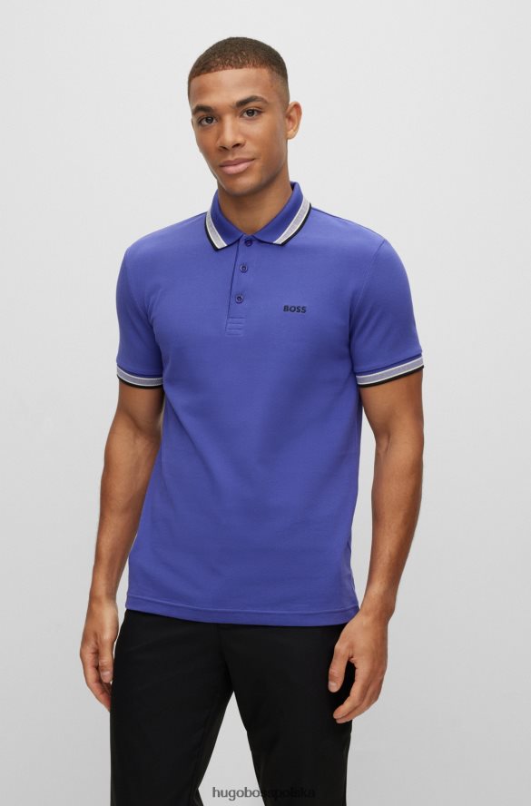 Hugo Boss Koszulka polo z bawełny organicznej z zakrzywionym logo hugo w kolorze ciemnofioletowym ciemny fiolet R0X0H61201